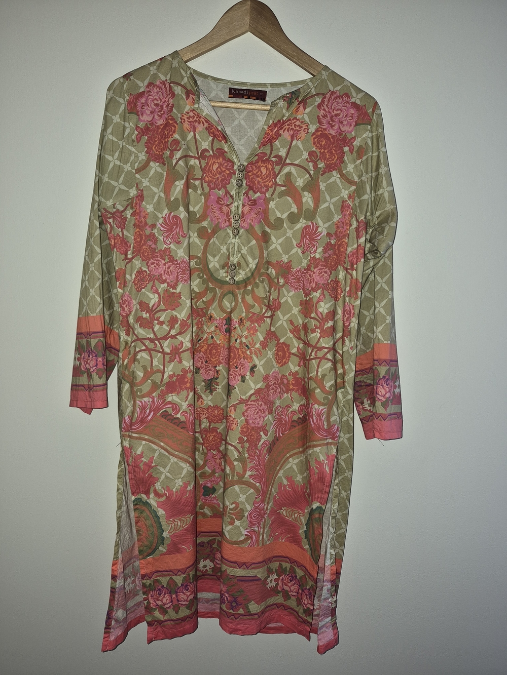 Khaadi Pret Boho Floral 100% Cotton Tunic Blouse M/L